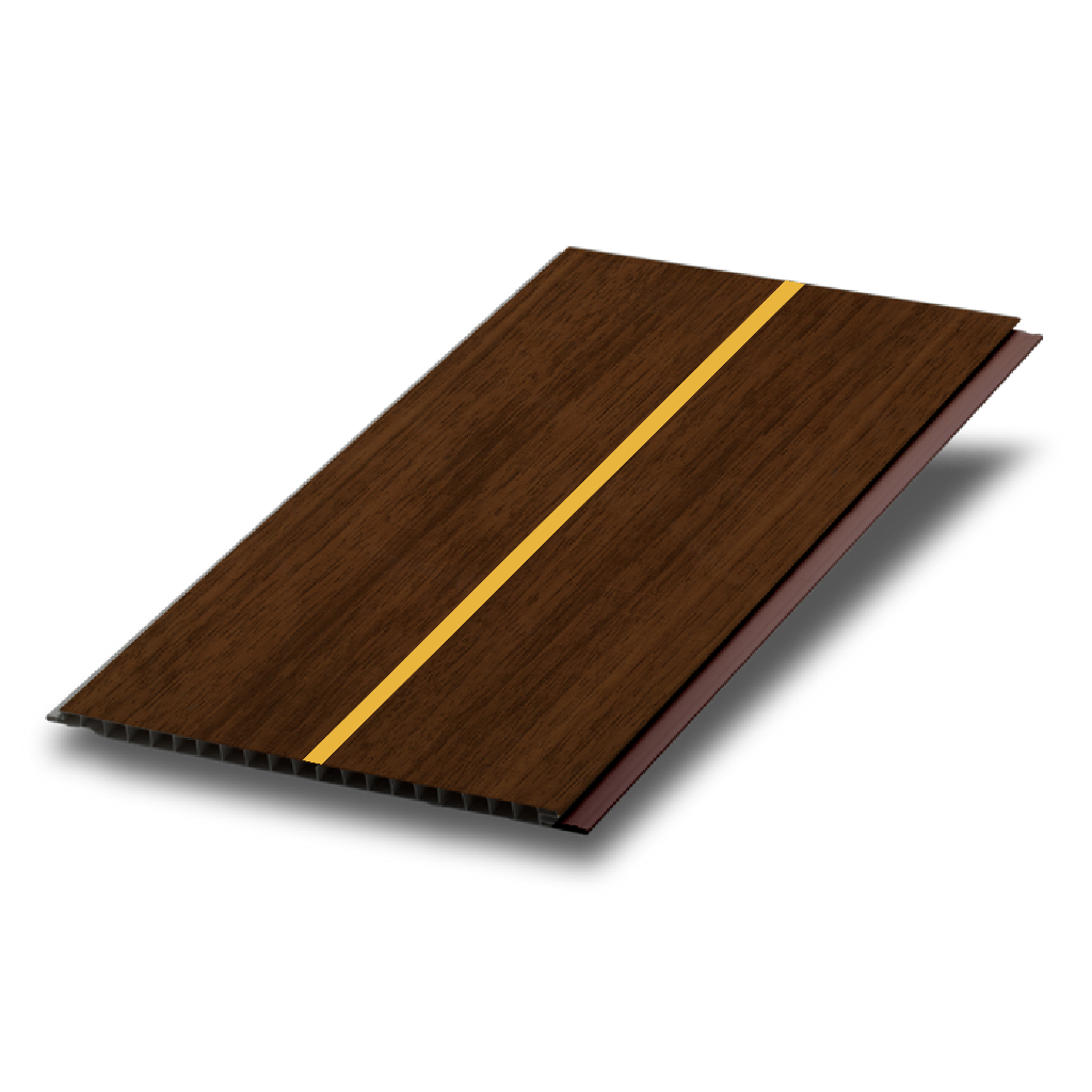 plafon pvc REGULAR tipe WOOD 14 COKLAT NAT GOLD