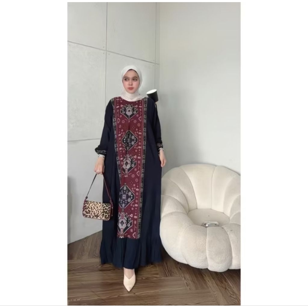 Gamis jumbo rayon wanita gamis rempel gamis rayon premium busui resleting depan
