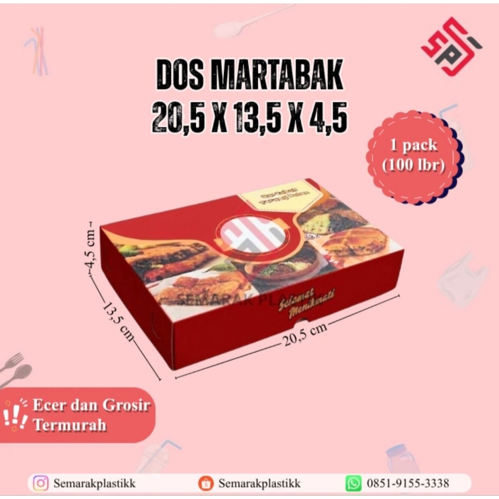 Semarak Plastik -  Dos Martabak 20,5×13,5×4,5 Isi 100 pcs