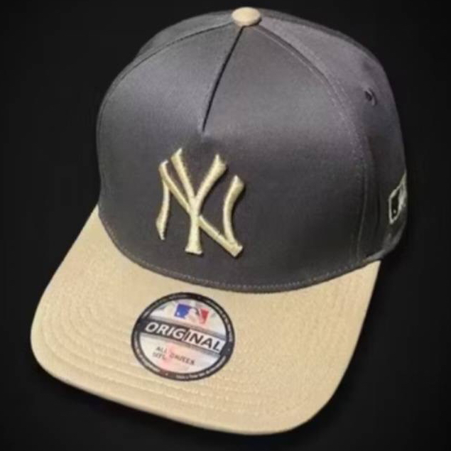 TOPI BASEBALL MLB NY SIMPLE ORIGINAL GREY CREAM LOGO / TOPI PRIA WANITA / BISA COD