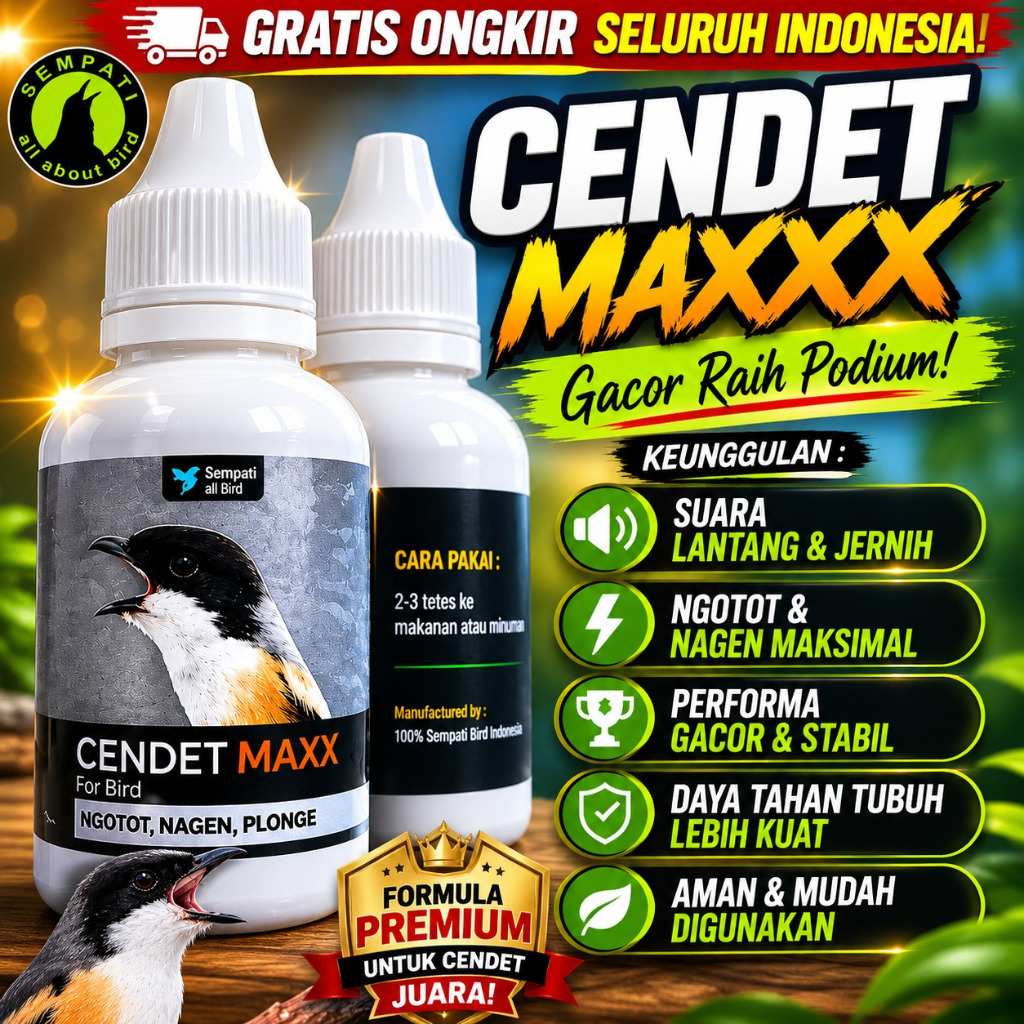 Vitamin Burung Cendet Max Obat Penggacor Vitamin Burung Kicau Meningkatkan Stamina Merangsang Bunyi 
