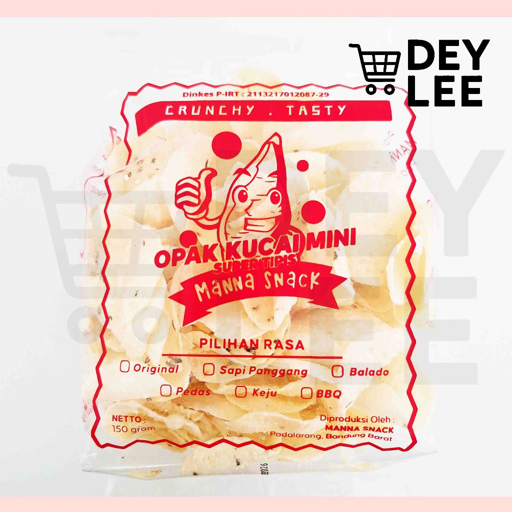 Keripik Opak Kucai Mini Super Tipis 150gr Asin Gurih Original MANNA SNACK Bandung