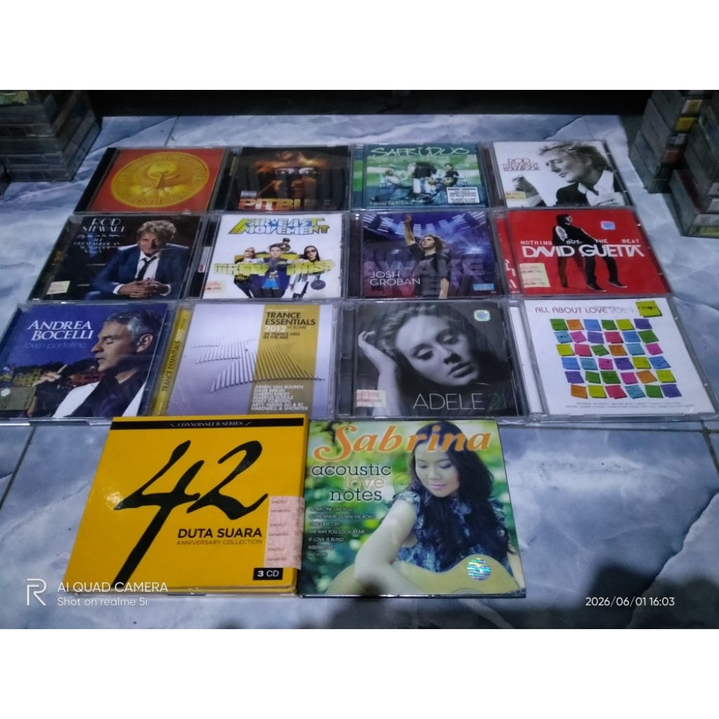 KASET CD ORIGINAL BARAT ADELE ROD STEWART PITBULL JOSH GROBAN MICHAEL JACKSON SUPERTRAMP KEN HIRAI B