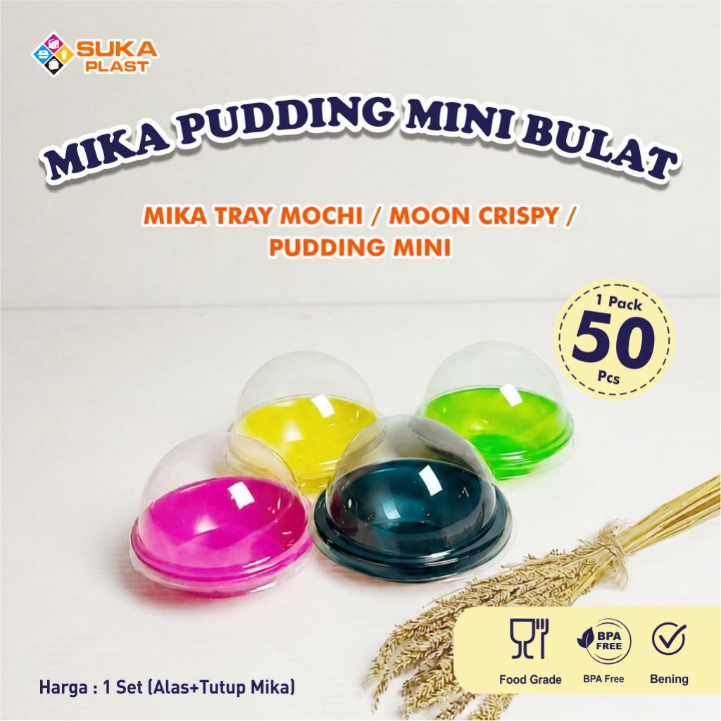 MIKA CUP PUDING MINI BULAT / CUP PUDING WARNA WARNI / CUP MOCHI