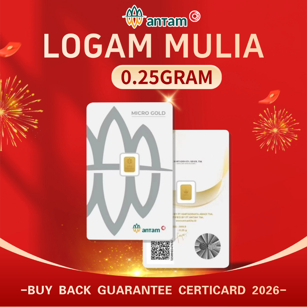 Logam Mulia/ANTAM Logam Mulia/LM/Emas Bersertifikat ANTAM 0,25 gram