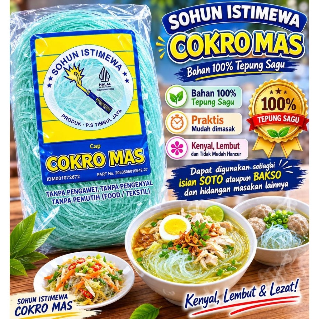 sohun istimewa Cokro mas - sohun biru bakso soto