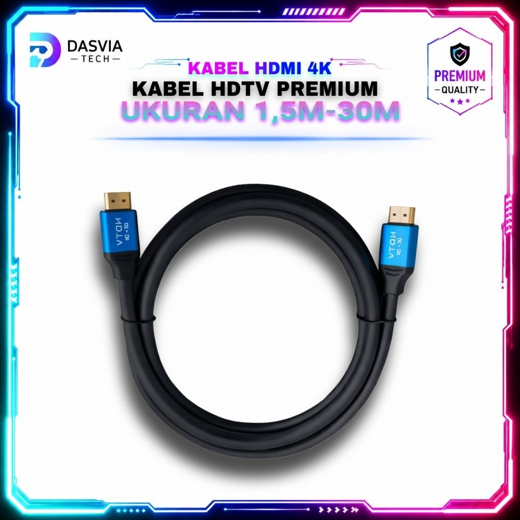Kabel HDMI 4K UHD 2.0 HDTV Premium High Speed Support 4K HDR PS5 Laptop TV LED ProyektorKabel HDMI 4