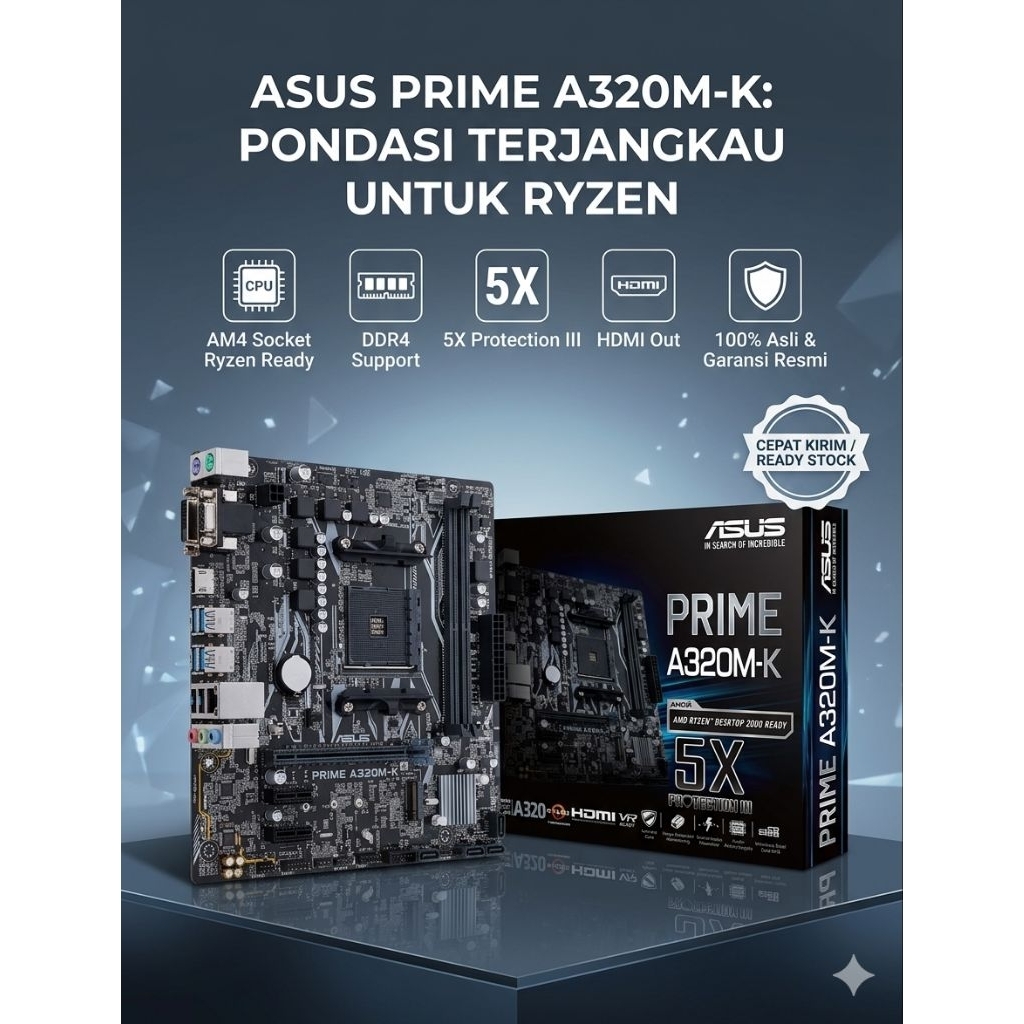MOTHERBOARD ASUS PRIME A320M-K DDR4 AM4