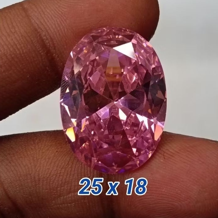 Batu Permata Diamond Pink Rose , Jumbo 25 x 18 mm