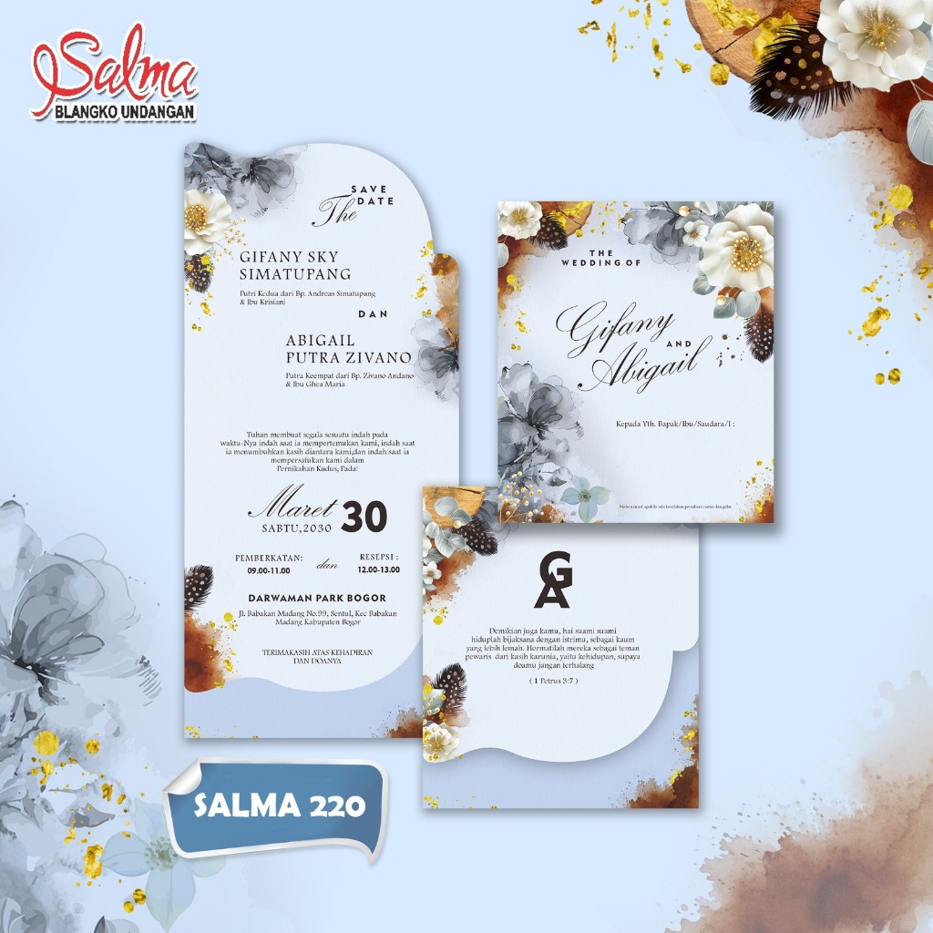 Blangko Undangan Kosong Terbaru SALMA 220 Motif Elegan