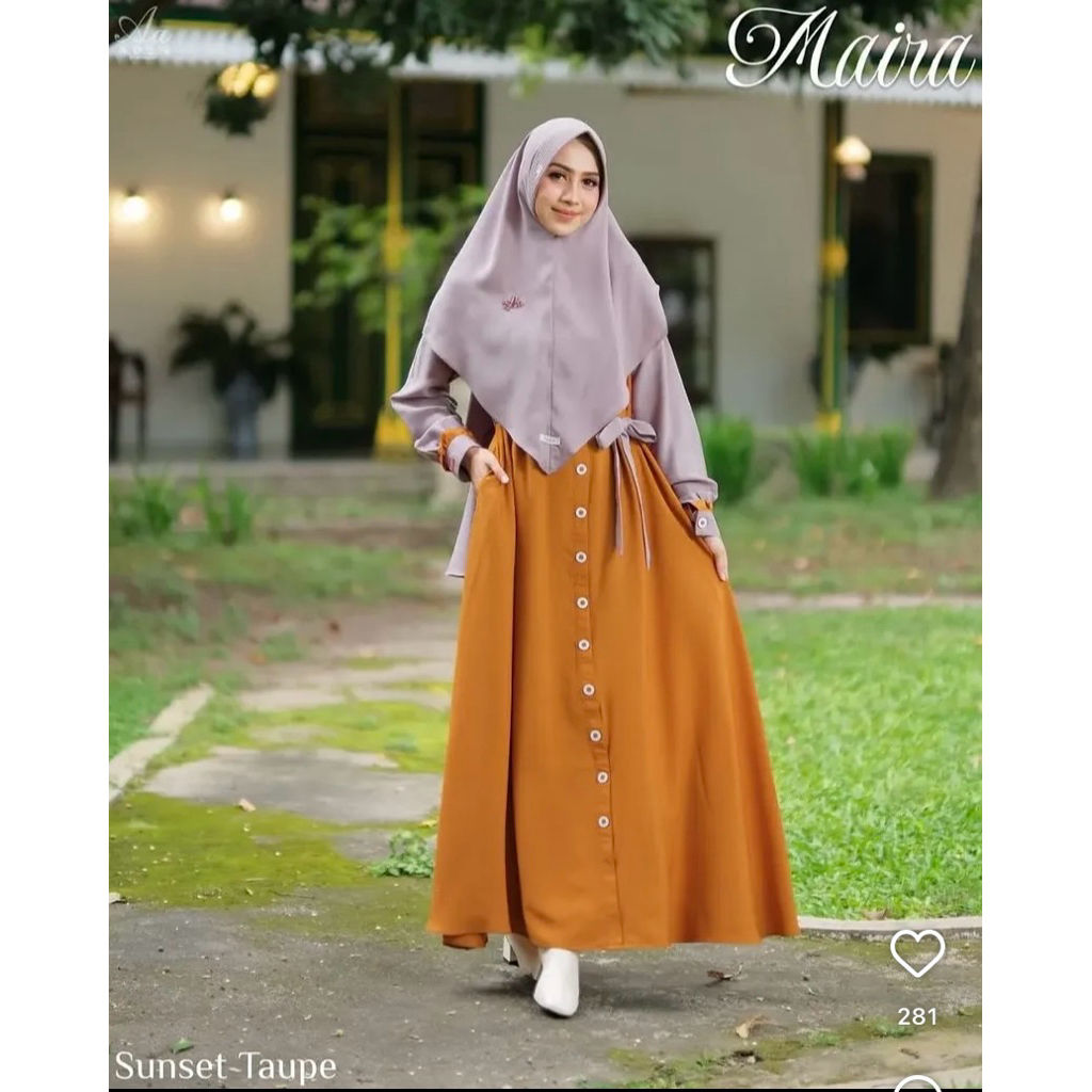 (Preloved) Gamis Maira Two Tone by Aden Hijab