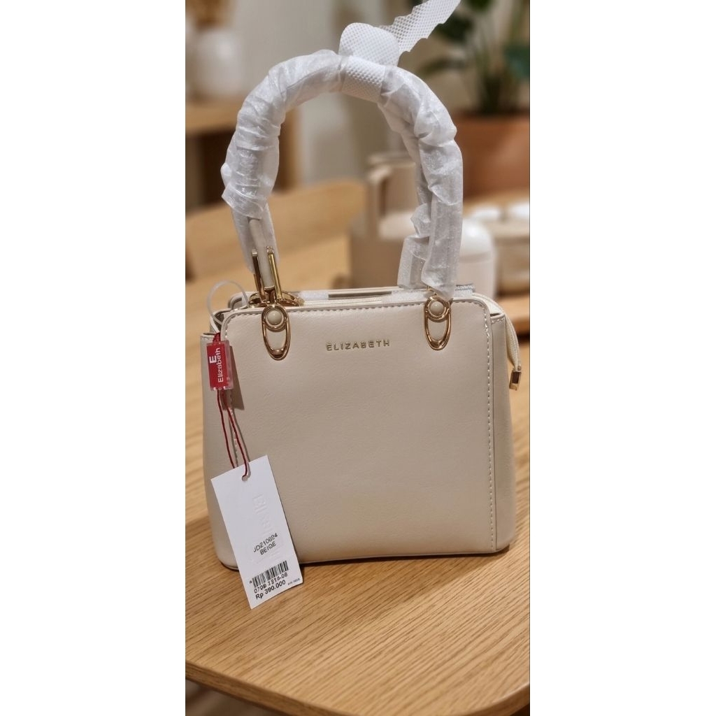 Tas Elizabeth Hand Bag warna Beige ( Baru )