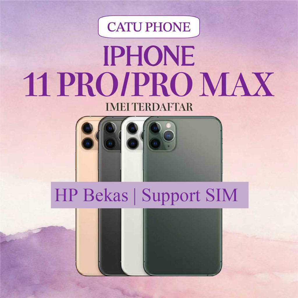 IBOX IPHONE 11 PRO/ PRO MAX bekas 64GB/256GB, berfungsi normal, lengkap dengan semua aksesori, 100% 
