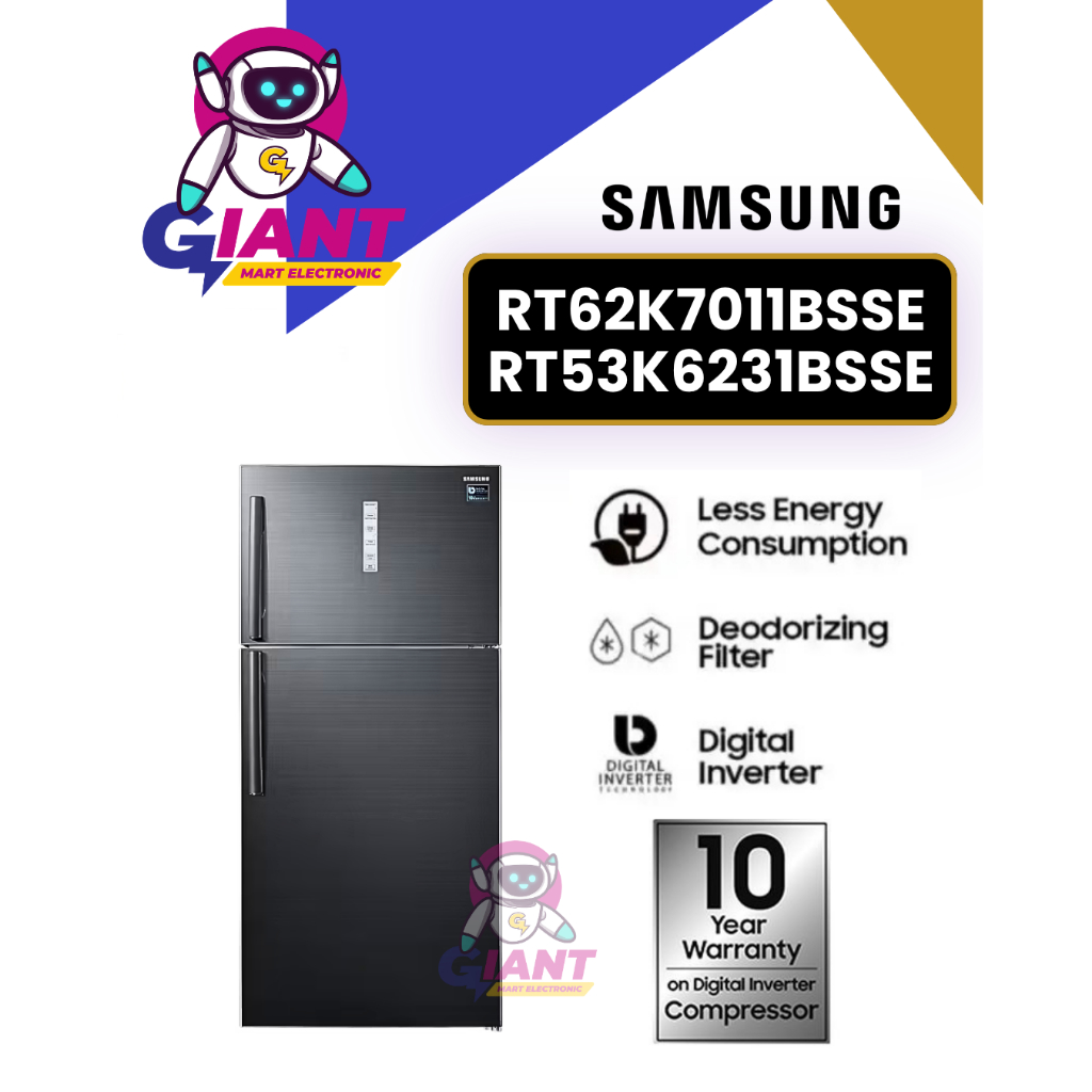 KULKAS SAMSUNG 2 PINTU  RT53K6231BSSE /RT62K7011BSSE TWIN COOLING PLUS