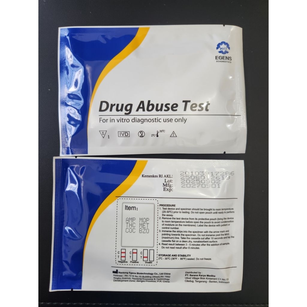 Test Urine Narkoba 6 Parameter Egens