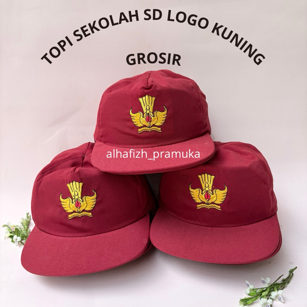 TOPI SEKOLAH SD LOGO KUNING GROSIR