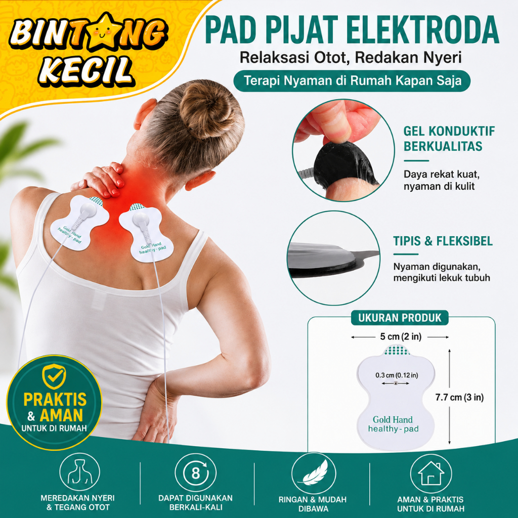 Pad Elektroda TENS EMS 10PCS/20PCS Gel Pad Stimulator Pijat Elektrik Reusable Perekat Kuat untuk Ter