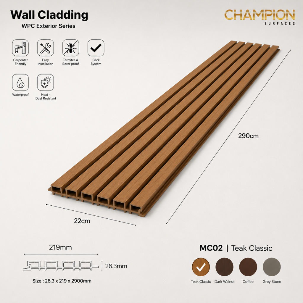 WPC Outdoor Wall panel Cladding Outdoor/ WPC Outdoor Pagar Exterior Rumah