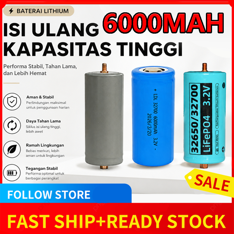 cod Baterai Lithilf Lfp 3.2v 6000MAh 32650 Grade A BatterL Lifepo4 6Ah Baterai PJU Lifepo4