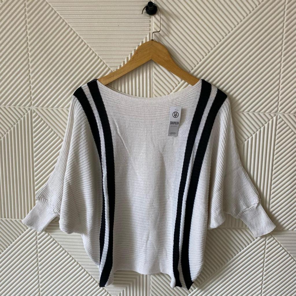 Atasan Rajut Batwing Oversize Wanita / Pakaian Rajut Terbaru / Blouse Jumbo Big Size Garis Shabhira