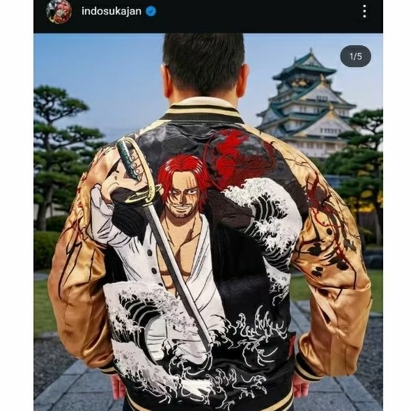 ORIGINAL JACKET SUKAJAN ONEPIECE SHANKS FULL BORDIR