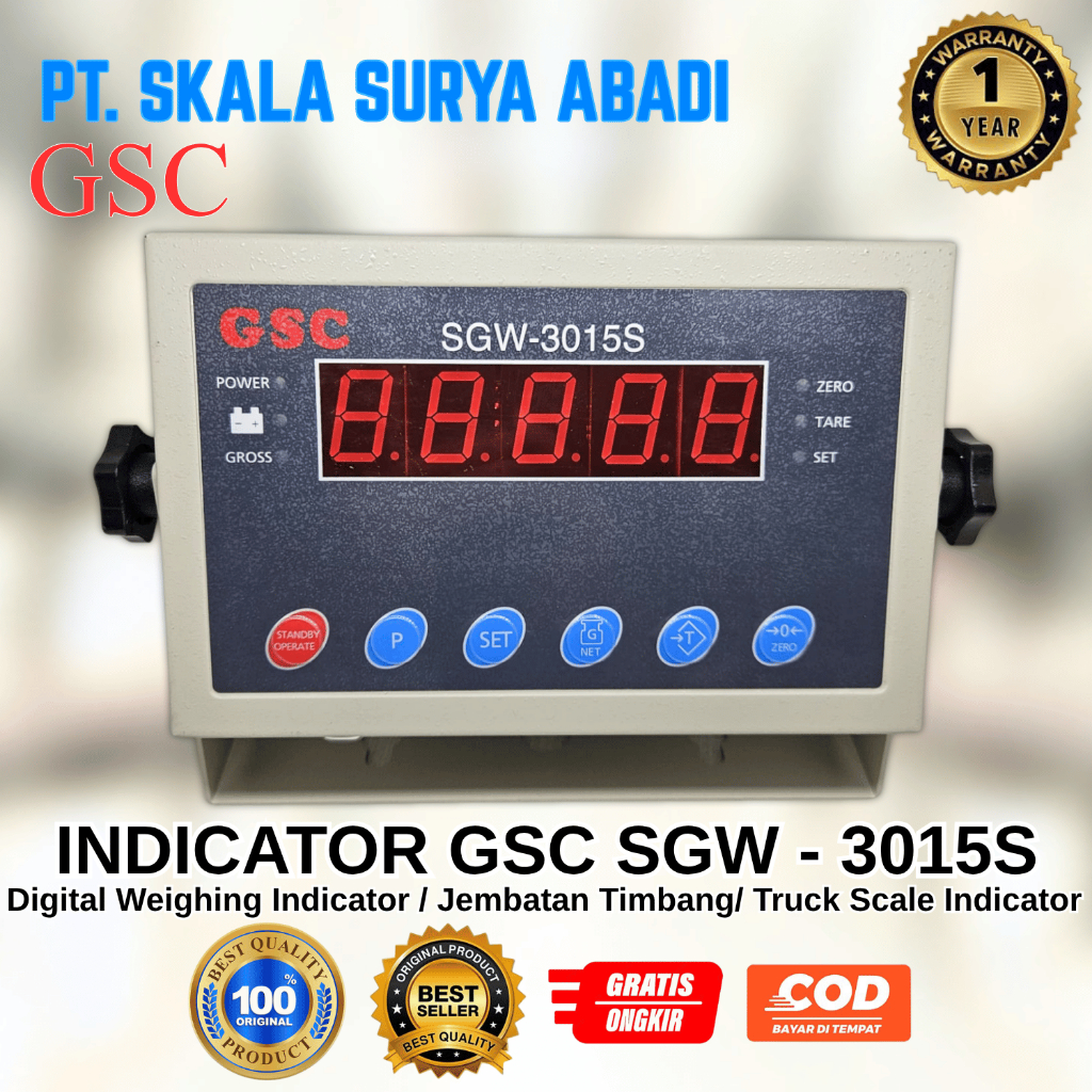 INDICATOR GSC SGW 3015S / INDICATOR JEMBATAN TIMBANG GSC SGW 3015S  / MONITOR TIMBANGAN DIGITAL SGW-