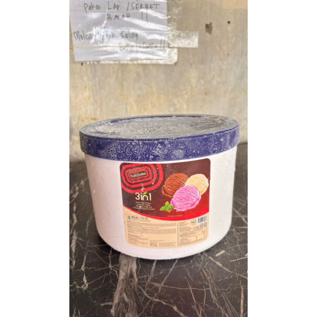 Es Krim AICE Halochoco 5 Liter Rasa 3-in-1