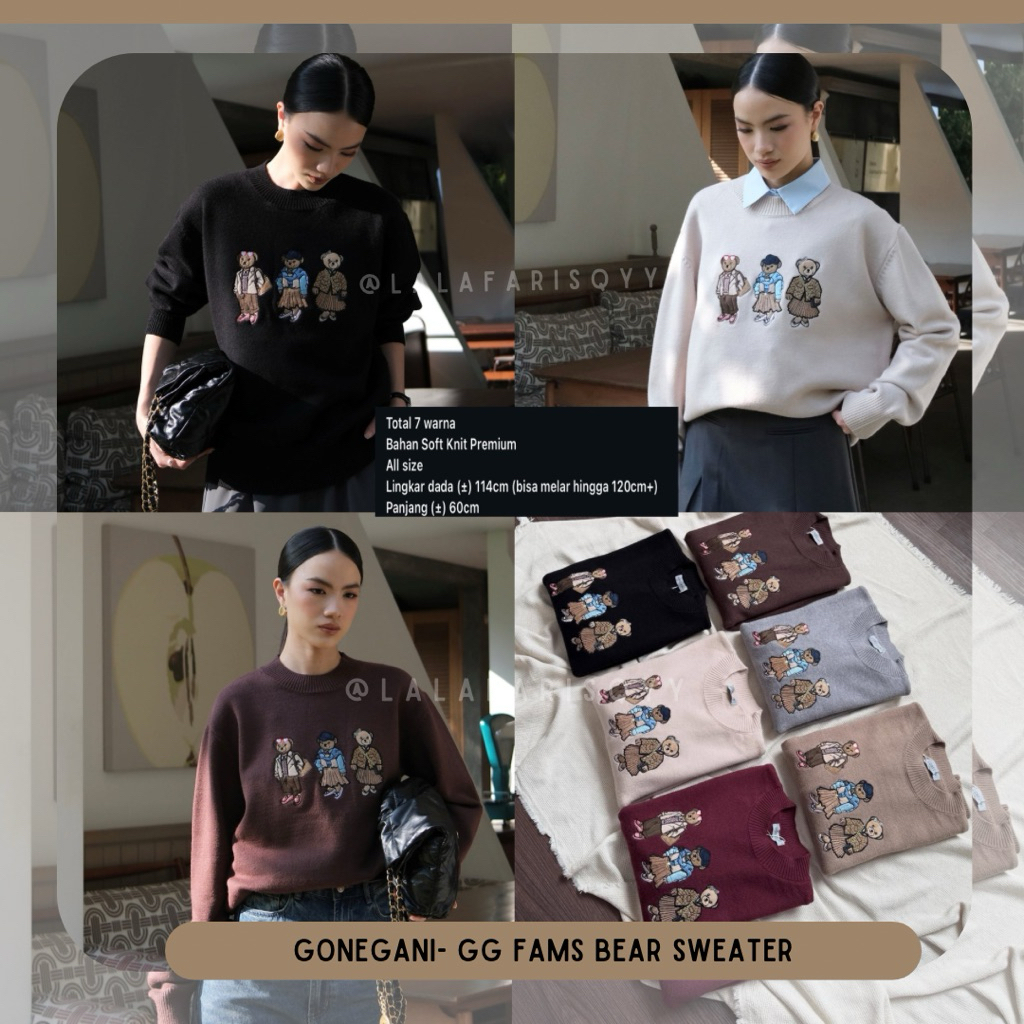 FAMS BEAR SWEATER GG GONEGANI // BOXY SWEATER BY GONEGANI