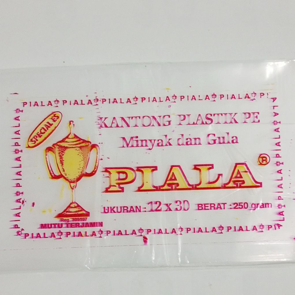 Kantong Plastik Es Batu / Plastik PE Piala 10x20 10x25 12x25 12x30 14x45 15x35 15x45 Berat 250 gr / 