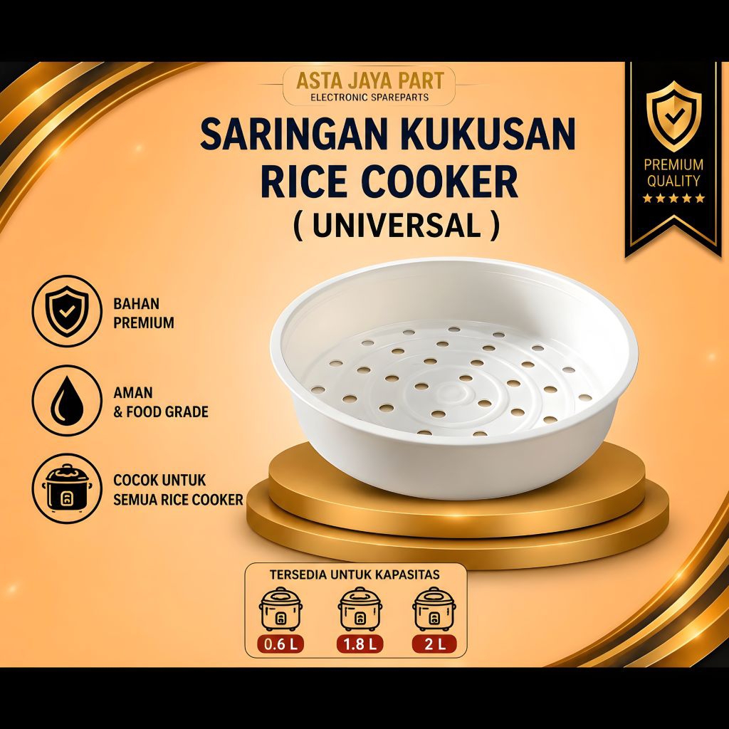 Saringan Kukusan Rice Cooker 0.6 - 0.8 - 1.8L - 2L Universal 22cm - Pengukus Magic Com Miyako Cosmos