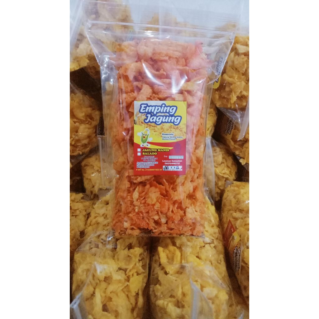 kripik Emping Jagung matang 150gr Rasa BALADO