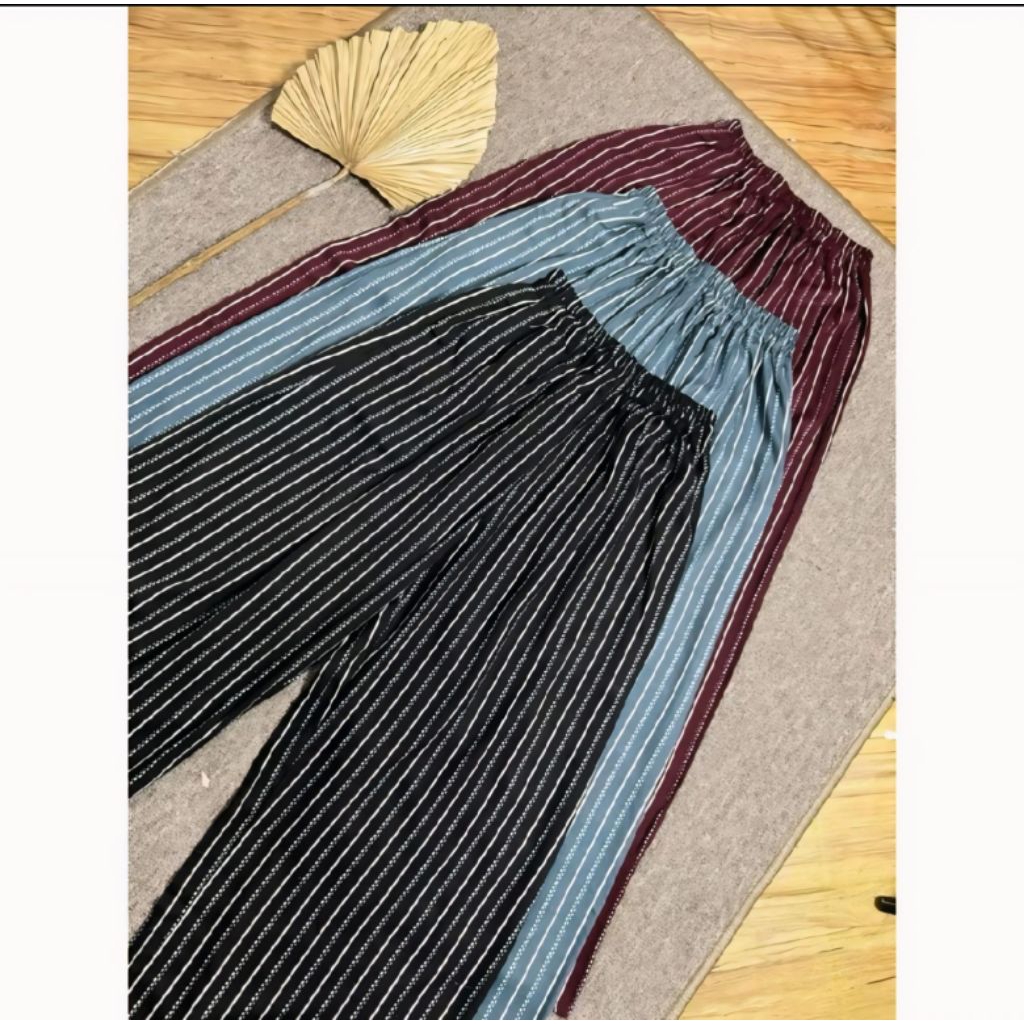 Syaquen Fashion CELANA KULOT RAYON GARIS STRIP Pants Premium