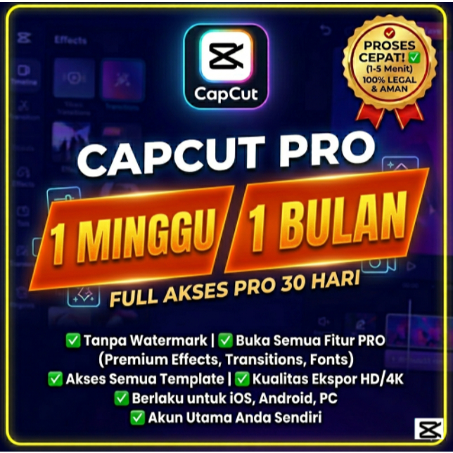 Paket Template Creator Capcut Pro Produktif - Buka Semua Efek Pro & Transisi