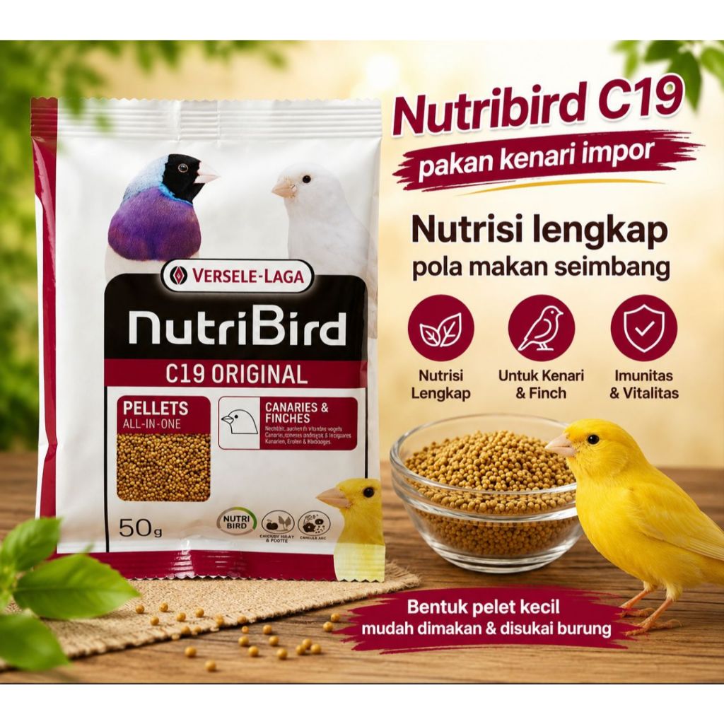 PAKAN KENARI IMPORT NUTRIBIRD C19 PELET KENARI NUTRISI LENGKAP
