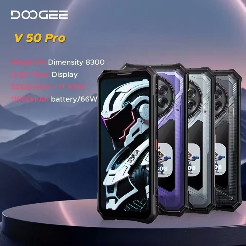 Doogee V50 Pro Smartphone 12GB/16GB+512GB/1TB 6.78 Inch 11000mAh Android 16 NFC