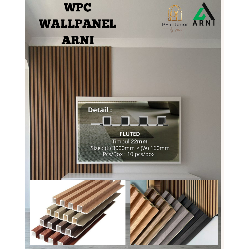 WPC Wall Panel Motif Kayu | Wall Panel Dinding Tebal 22 mm