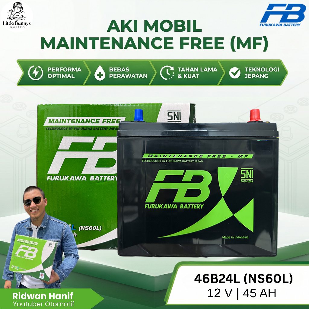 Furukawa Battery / FB Aki Mobil NS60L / 46B24L 45Ah - Aki Kering