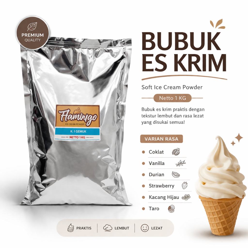 Nama Bubuk Ice Cream - merk bubuk es krim instan - Powder Hard Es Krim Bubuk Bahan Ice Cream - Powde