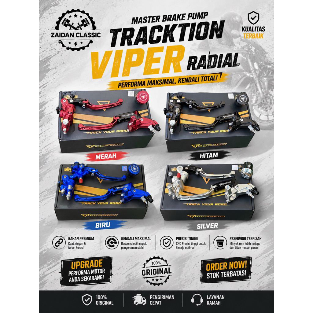 HANDEL MASTER PUMP RADIAL 17mm TRACKTION VIPER MASTER REM SET TRACKTION RADIAL