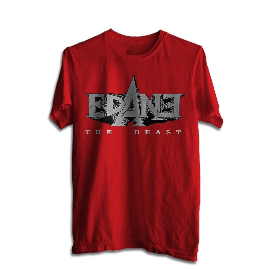 Kaos Band Edane Logo T-Shirt Red Musik Rock Edane Atasan Pria