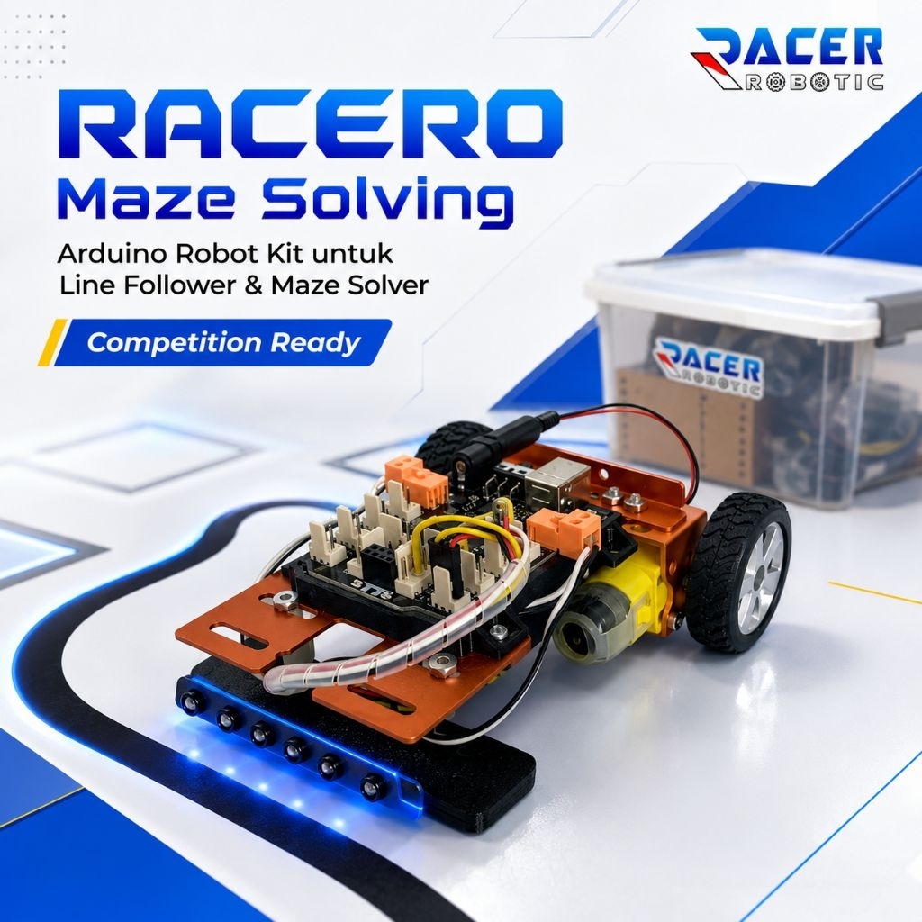 RACERO Maze Solving Arduino Robot Kit - Robot Line Follower & Maze Solver SMP-SMA - Kit Lomba Roboti