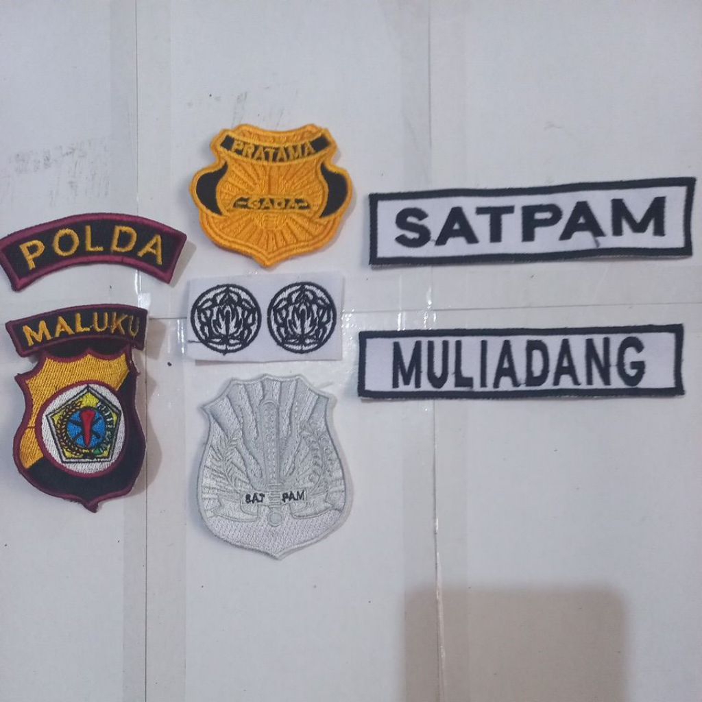 ATRIBUT BORDIR SATPAM POLDA MALUKU KOMPLIT