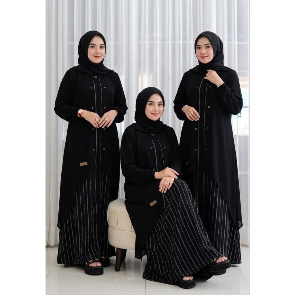 NADHEEFA STORE ROMPI HITAM GAMIS TERBARU