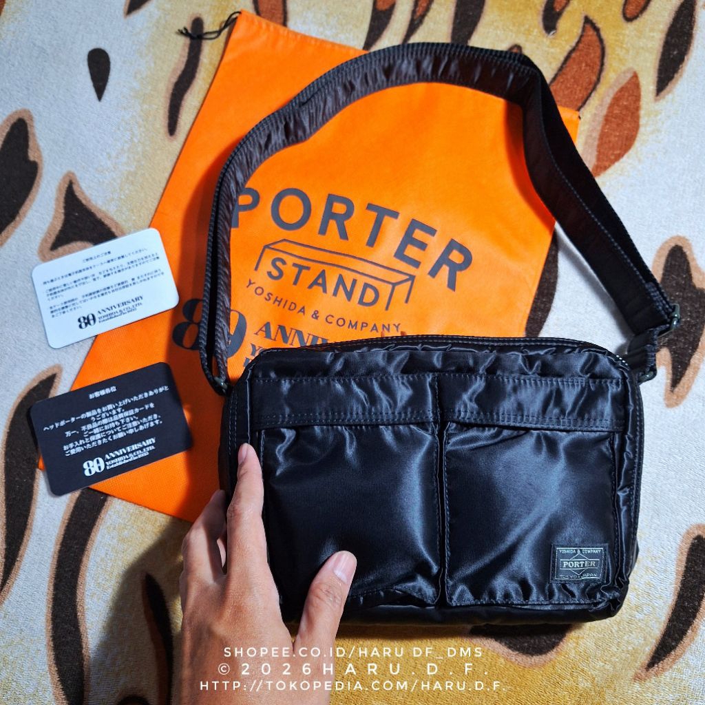 PORTER TANKER Yoshida Sling Bag W S Hitam