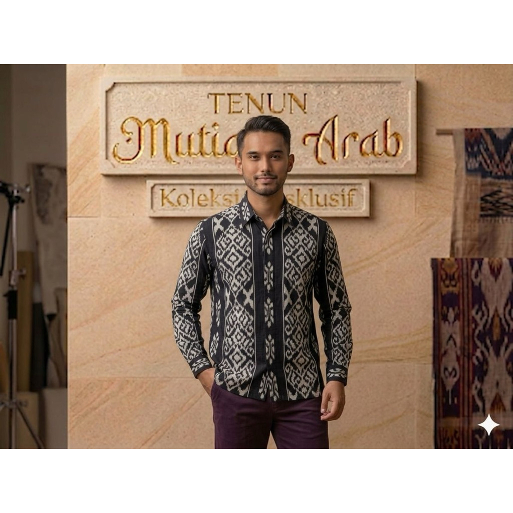 BAJU COUPLE KAIN TENUN ETNIK || KEMEJA KAIN TENUN PREMIUM 100%