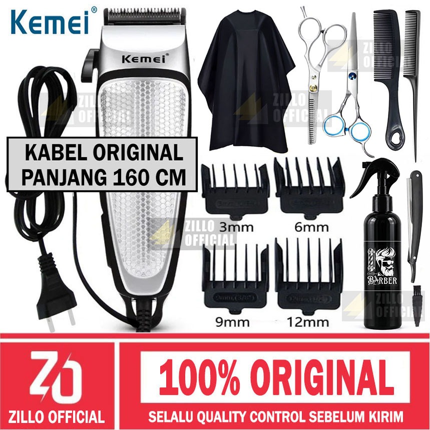 PODAMANS - KEMEI Mesin Cukur Listrik Original Sisir Gunting Sasak Mesin Cukur Kabel Mata Pisau Cukur