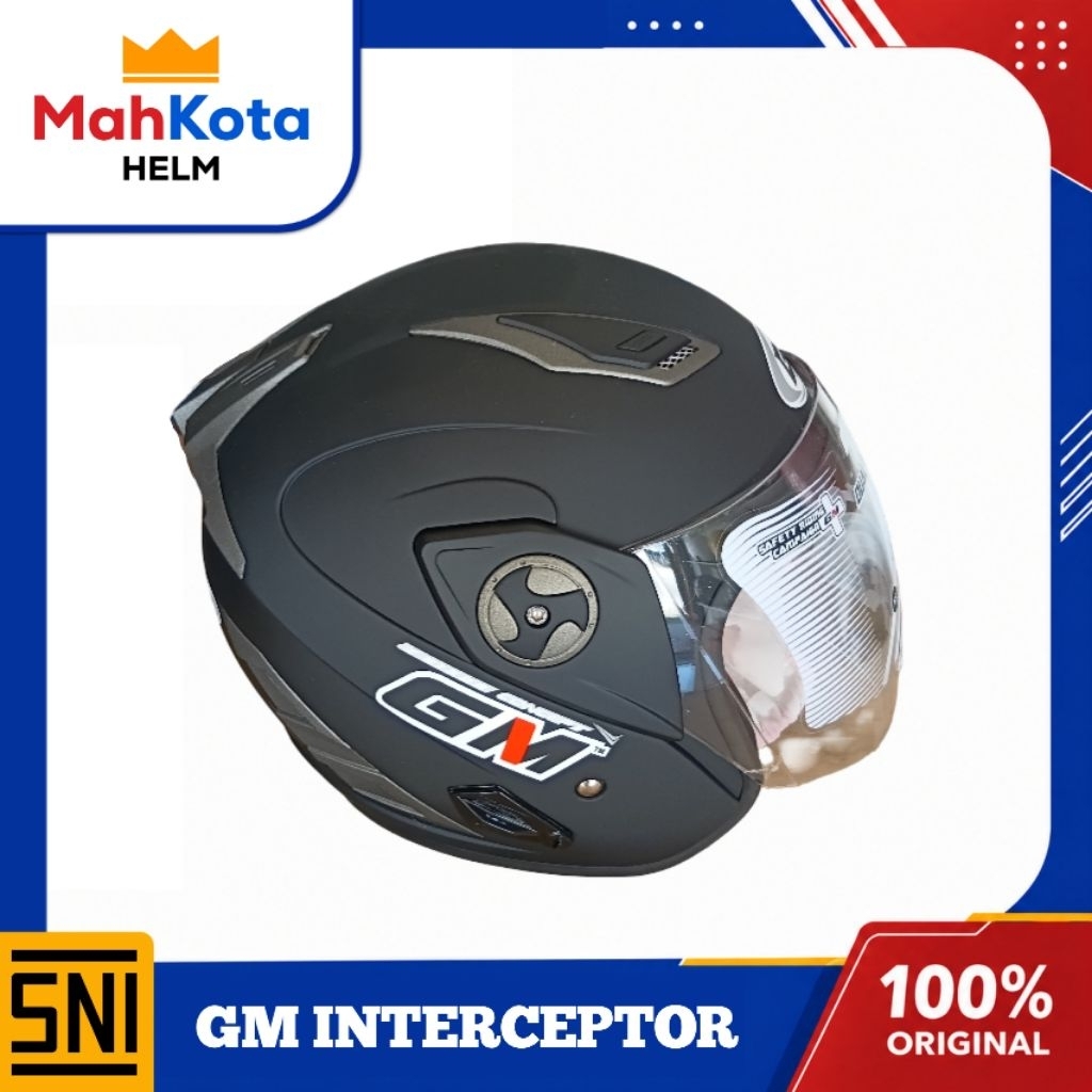 HELM GM INTERCEPTOR HITAM DOFF ORIGINAL