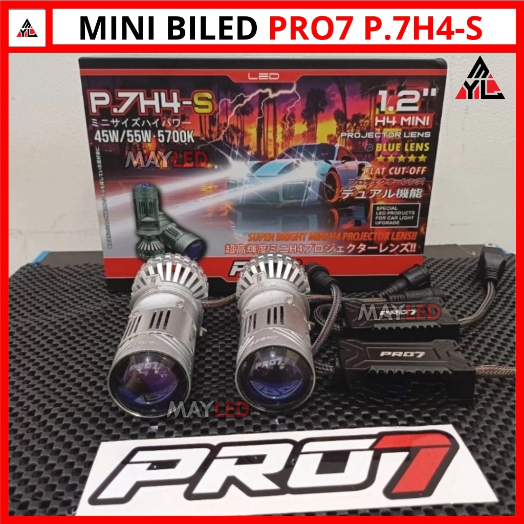 Mini Biled Pro7 P.7H4-S / P7H4S | PnP H4 Lampu Mobil / Motor Semi Laser 45W/55W 5700K