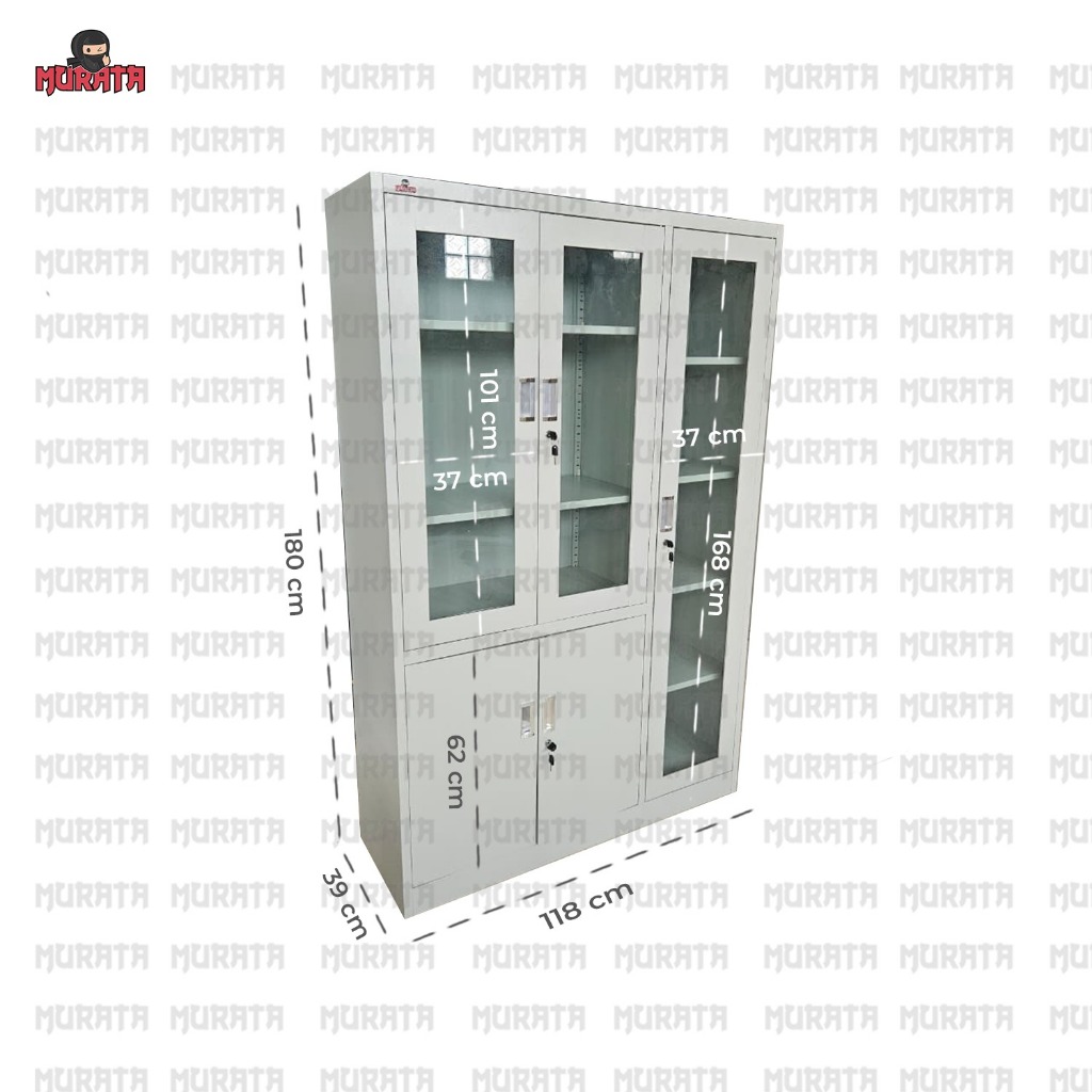 Avery - WW-302 MURATA - Lemari Besi / Lemari Arsip Kaca Besi 3 Pintu