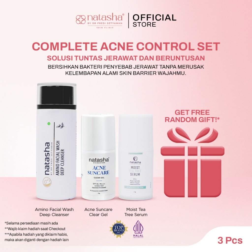 Buy 3 Get 7 Natasha by Dr Fredi Setyawan Complete Acne Control Set - Amino Facialwash + Tea Tree Ser
